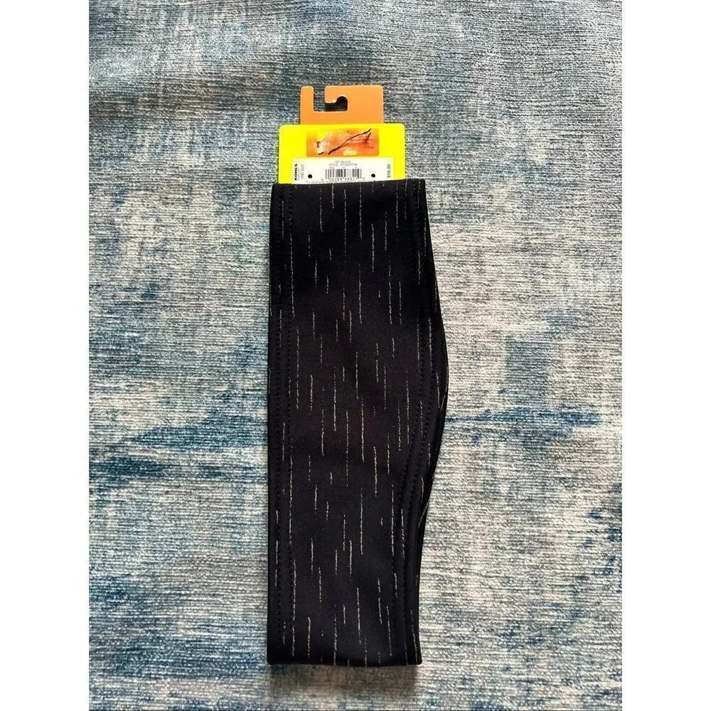 New! Tek Gear Warm Tek Black Gray Wind Resistant Knit Headband One Size